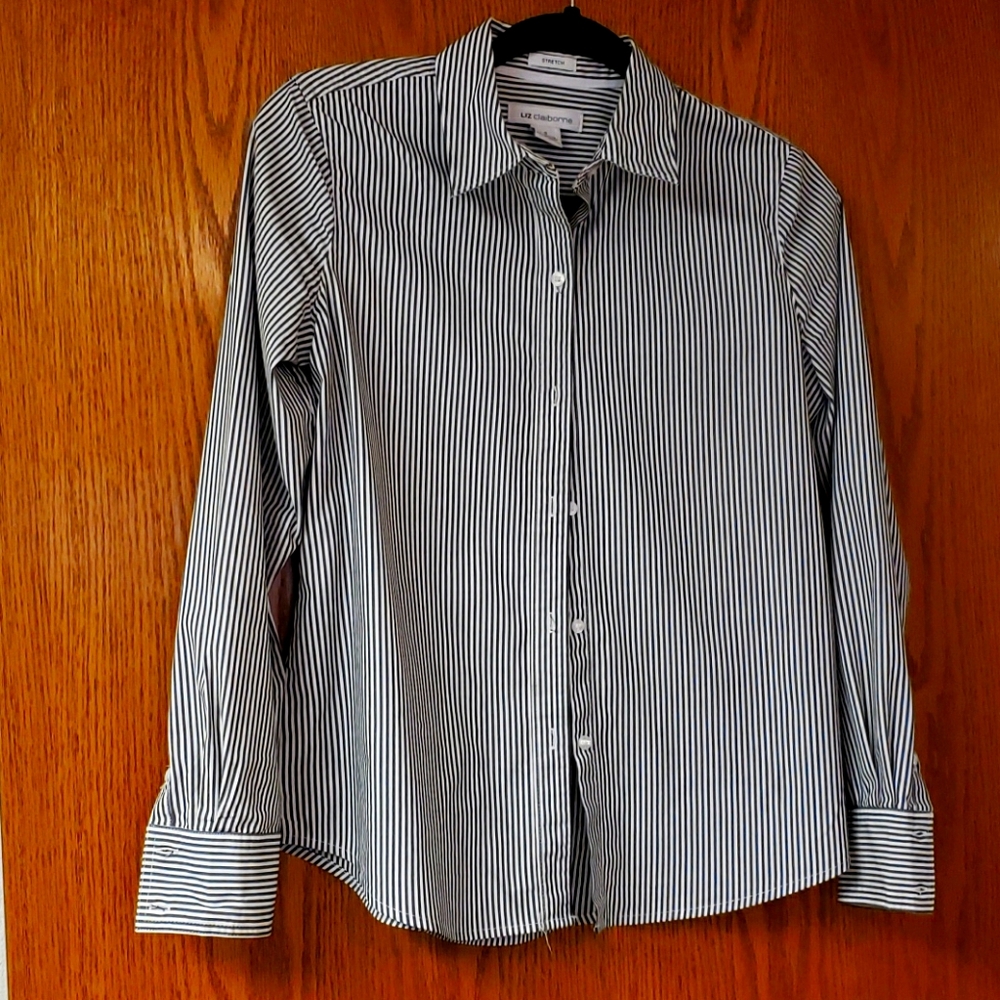 Black and white button down shirt